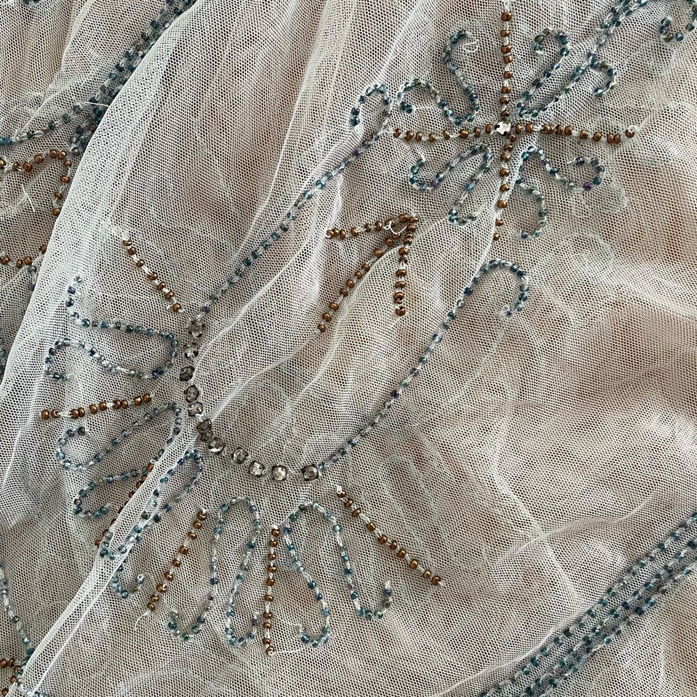 Free People Sheer Embroidered Light Blue Overlay Dress - Picture 5 of 14